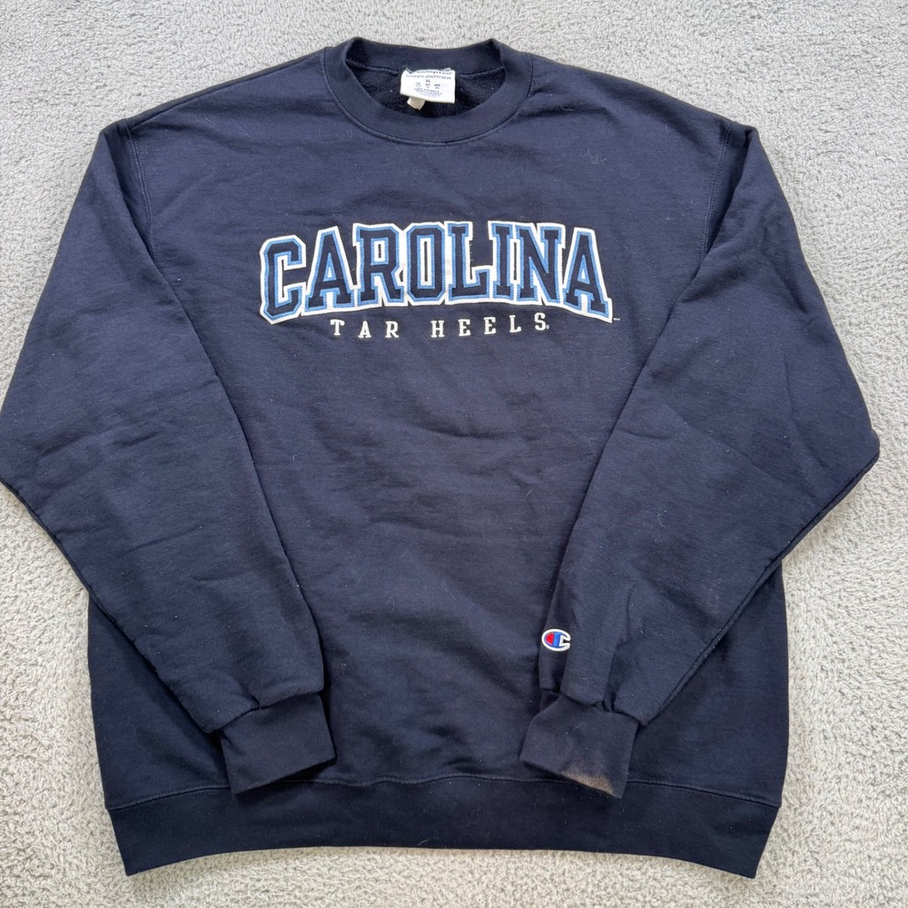 Champion UNC Tar Heels Sweatshirt Mens XL Navy Blue Carolina Crewneck